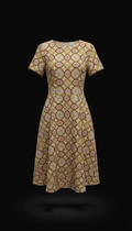 A-Line Dress in Khaki Gold